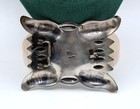 Native Tommie Charlie Green Turquoise Sterling Silver Belt Buckle 82g