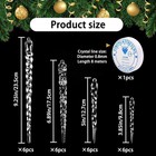 24pcs Christmas Tree Crystal Decorations 4 Styles Clear Acrylic Xmas Tree Icicle
