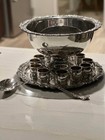 Vintage Fb Rogers Silver Plated Victorian Style Punch Bowl Set W  12 Cups  Ladl