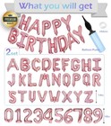 76pc Rose Gold Happy Birthday Balloon Banner Letters   Numbers Kit W  Pump