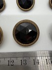 Vintage Shank Style Plastic Buttons Set Of 8  2 Sizes 23mm   19mm  Gold   Black