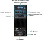 Proreck Pr-c15 Pa Portable Powered Bluetooth Dj Speaker 15-inch 600 Watt 2-way