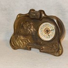 Antique Art Nouveau Lady Ornate Brass Mantle Table Clock Frame Deco Vine