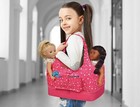 Badger Basket On-the-go Doll Tote And Storage Purse For 18 Inch Dolls- Pink star