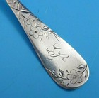 6 Antique Sterling Teaspoons By Knowles With Floral Bright Cut Design  2791 