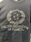 Vtg Star Trek Embroidered Sweatshirt Pullover Large United Federation Of Planets