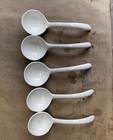 5 Vintage Ceramic Porcelain Soup Ladles 7  X 2 5  White