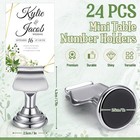 24 Pcs Wedding Table Number Holders 1 7 Inch Metal Silver Mini