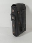 Black Leather Cigarette Case W  Integrated Lighter Holder