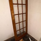 Antique Medium Wood Tone Wood And Glass Panel Door Salvage Architectural Feature