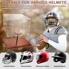 Full Size Helmet Display Case With Solid Wood Base   Holder For Football  Bas