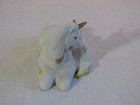 Vtg Ceramic Unicorn Mother And Baby Figurine  White  Unmarked Rr