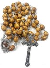 Catholic Rosary Olive Wood Necklace Handmade In Jerusalem Holy Land Prayer Faith