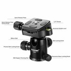 Zomei Q666 Portable Professional Tripod ball Head Travel For Canon Dslr Camera