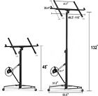 11ft Drywall Lifter Panel Hoist Jack Rolling Caster Lockable 150lbs Black