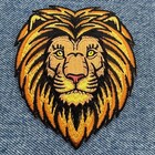 African Lion Iron-on Patch Embroidered Roaring Wild Animal Souvenir Applique New