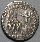 185 Commodus Denarius Vf Roman Empire Haranguing 3 Soldiers Rare  26061902r 