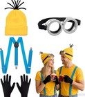 Pcs Adults Halloween Accessories Set With Knit Hat Goggles Black Gloves 4