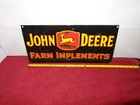 17x8 In John Deere Farm Implements Advertising Sign Heavy Metal Porcelain- S314a