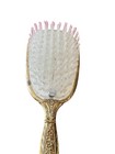 Vintage Gold Tone Vanity Hair Brush Ornate W flowers Floral