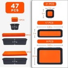 47 Pcs Orange Tool Box Organizer Drawer Tray Divider Garage Toolbox Storage