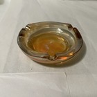 Vtg Amber Color Glass Ashtray