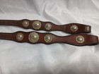 Vintage Western Leather Headstall With Alpaca Silver Conchos  Buckle Crown