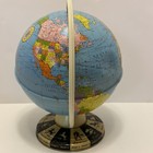 Vtg Mid Century Metal Color Rotating World Globe Zodiac Base 12    Height Dented