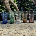 5 Mcdonald s Coca-cola Contour Glasses 2009 Multi Color Set 16oz Libbey