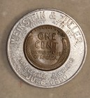 1958-d Lincoln Wheat Cent Encased Weinstein   Zuller Jewelers Nyc Token