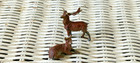 Vintage Miniature Buck   Doe  fawn   Cast Iron Metal Deer - Japan -     