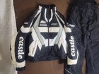 2pc Castle X Snowmobile Racing Jacket   Pants White black  Greywomans Size Small