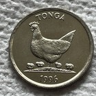 1996 Tonga Coin 5 Seniti Chicken Hen With Chicks Bird Farm Animal Wildlife