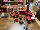 Vintage 38 Pieces  Wooden   Metal Dollhouse Furniture   Accessories  Vg Cond 