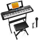 Donner Dek-200 Electronic Keyboard 61 Key 300 Tones 50 Demo With Bench Stand Mic