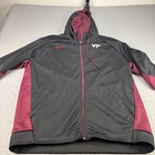 Virginia Tech Hokies Nike Jacket Mens 2xl Black Full Zip Hooded Performance