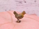 Detailed Antique Austrian Vienna Cold Painted Bronze Figure Of Miniature Chicken