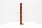 Vtg Northwest Coast Native American Hand Carved Wood Totem Pole 17  Signed