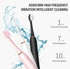 Sonic Electric Toothbrush Usb Rechargeable 6 Modes Waterproof Adult
