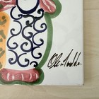 Rooster Chicken Made In Italy Pottery Art Tile Signed Marco E Cristina 7 3 4 