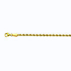 14k Yellow Gold 2mm Solid D cut Rope Chain Bracelet Size 7 -9 