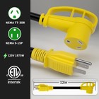 Powgrn Rv 30 Amp To 110 Adapter Cord  12 Inch 5-15p Tt-30r-12inch  Yellow 