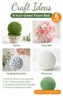 6 Inch Green Foam Ball Styrofoam Sphere Floracraft Craft Base For Topiary Floral