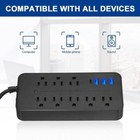 Power Strip Surge Protector Extension Cord With Multi Outlets Usb Ports Adapters