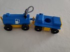Vtg Fisher Price Little People Airport - Truck And Fuel Tank Blue Yellow