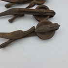 Three Antique Cast Iron Corn Shock Tie Tools Primitive Farm Tools Lot Of 4