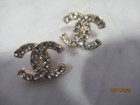 Chanel 2 Buttons  18mm  Gold Tone  Clear Crystals  This Is For 2