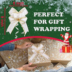 15pcs Large Pull Bows White With Gold Line 6  Gift Wrapping Party Decor