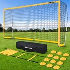 12 x6  Portable Soccer Goal For Backyard Adults W net   Frame Ladder   12 Cones