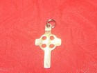 Mini Small Silver Pewter Irish Celtic Cross Pendant Charm Ireland Necklace